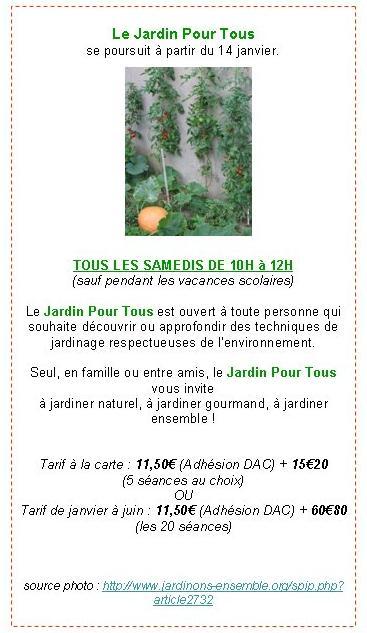 Atelier-jardin au Jardin pour Tous