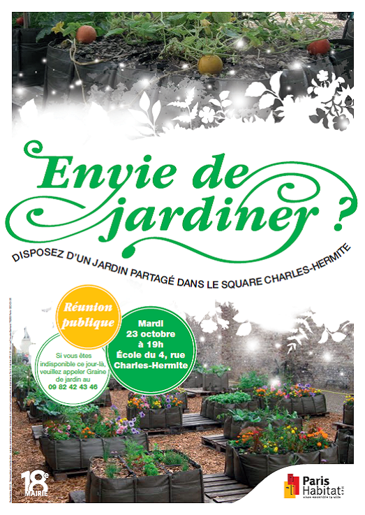 Réunion publique – jardin partagé Charles Hermite Paris 18