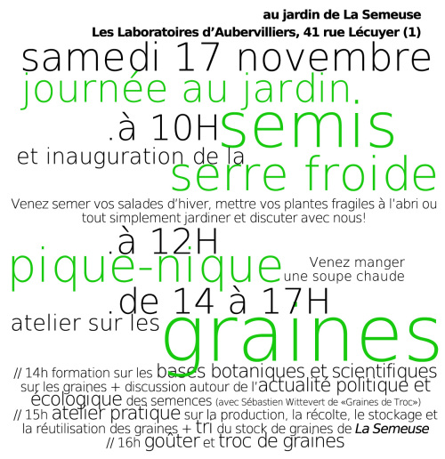 Journée au jardin de la Semeuse