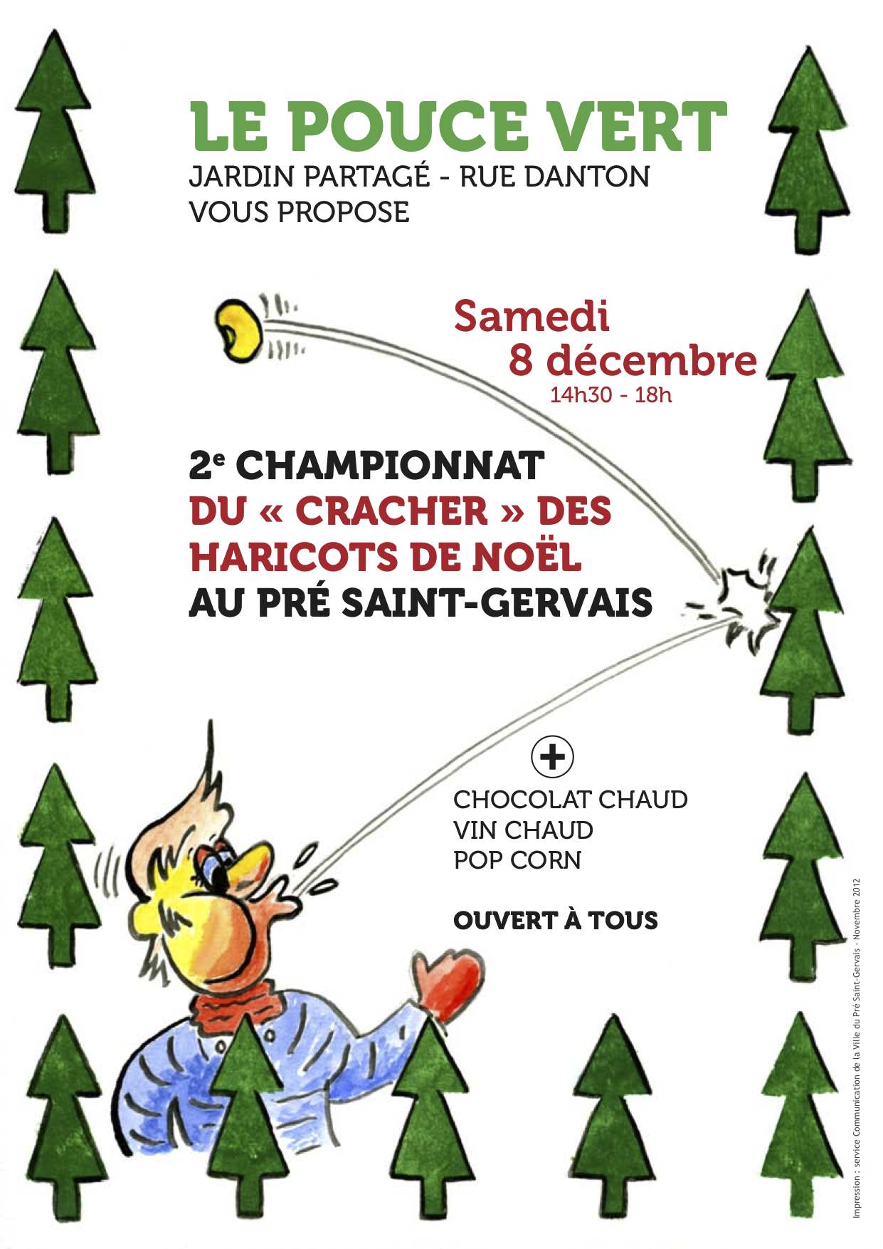 Fête du sapin et championnat du « cracher » des haricots de Noël au Pouce Vert