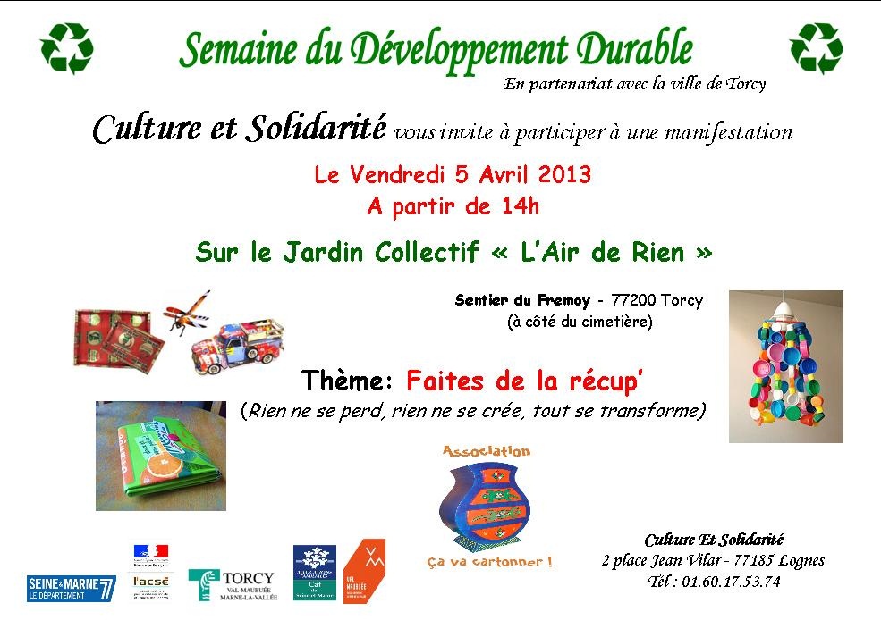 Animation « faîtes de la récup »