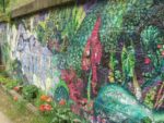 Mur et parterre colorés
