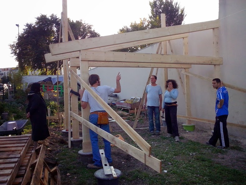 Construction de la serre , chantier ouvert au public