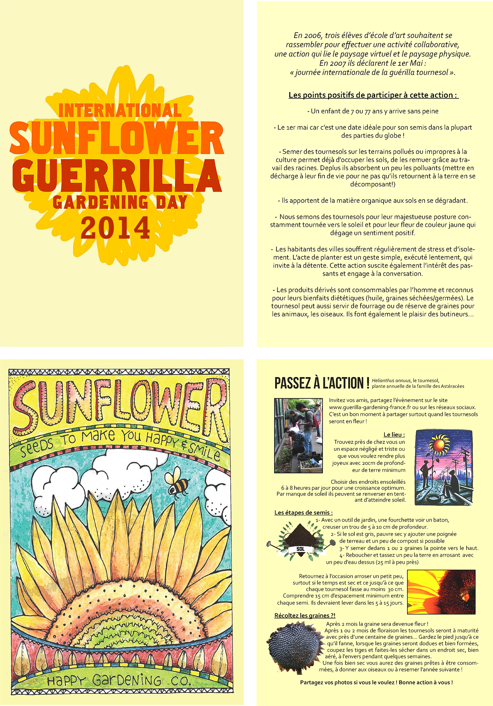 Paris : 1er mai International sunflower day