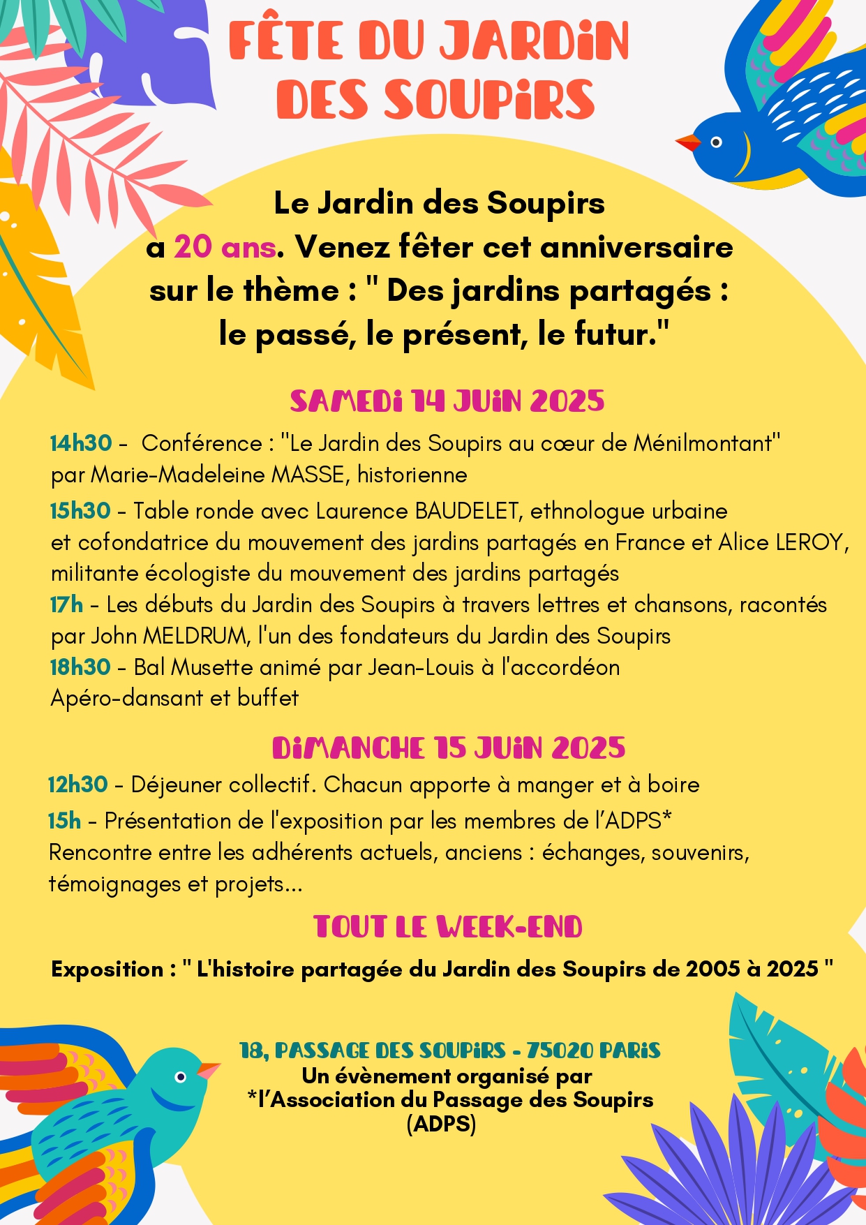 Les 20 ans du Jardin des Soupirs!